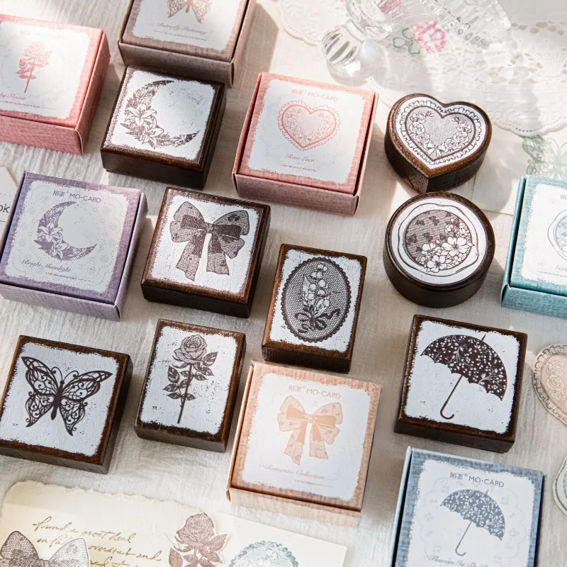 

Vintage Lace Frame Wooden Stamps for Card Making Supplies DIY Scrapbooking Diary Album Painting Gift Wrapping Standard Stamp New
