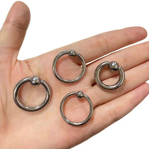 ASTM F136 티타늄 캡티브 비즈 링, PIERC 코 링, 대형 귀걸이, BCR 후프 링, 펑크 피어싱 바디 쥬얼리, 12G, 2mm, 3mm 4