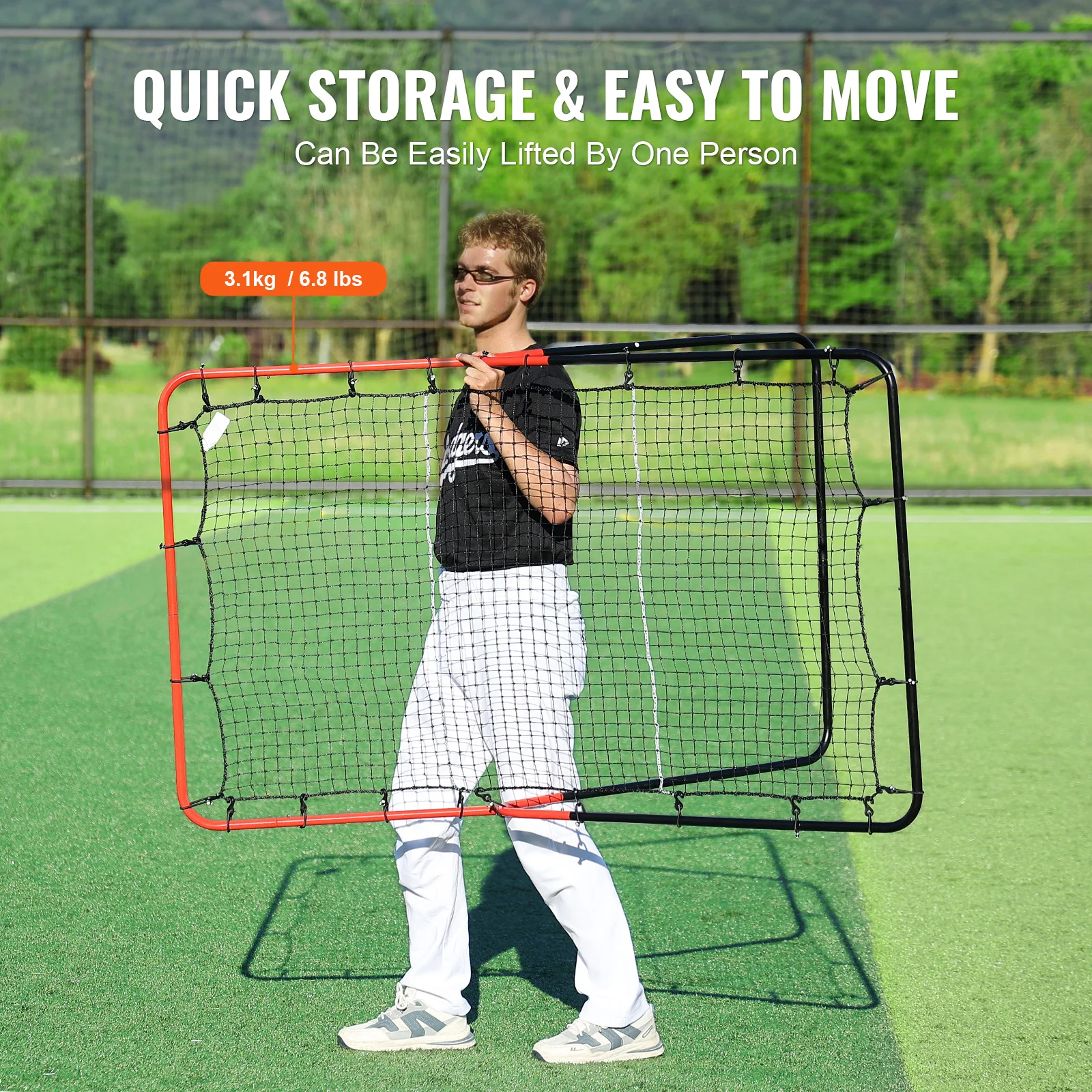 Portable Baseball Rebounder Net for Pitching Practice