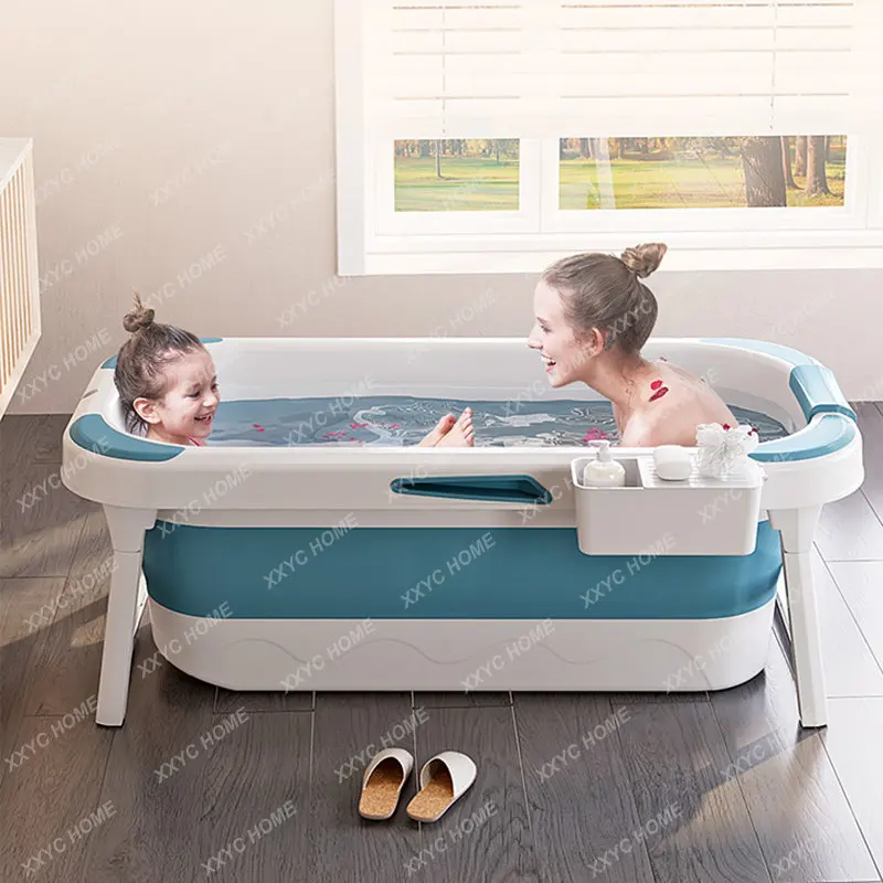 DIA80CM Portable Bath Bucket Bathtub Large Capacity Bathroom Bathtub Bucket  Winter Shower Bathing Artifact Free Installation - AliExpress