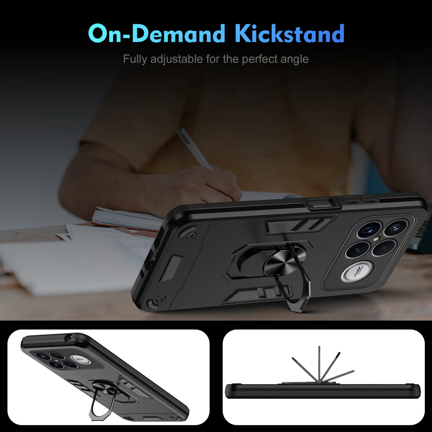Military-Grade Protective Case with Ring Holder and Magnetic Mount Capability