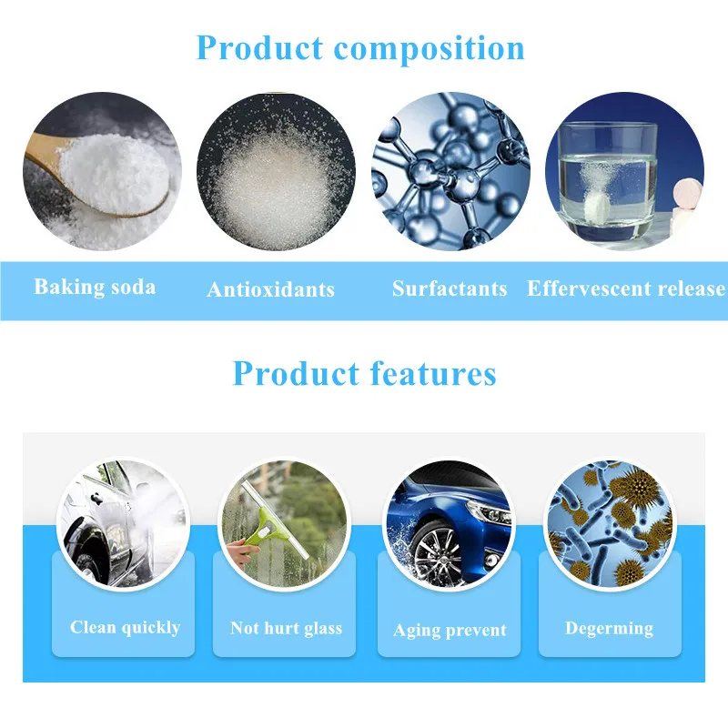 40/80Pcs/Pack(1Pcs = 4L Water)Car Solid Wiper Fine Wiper Auto Window Cleaning Car Windshield Glass Cleaner Car Cleaning Tools