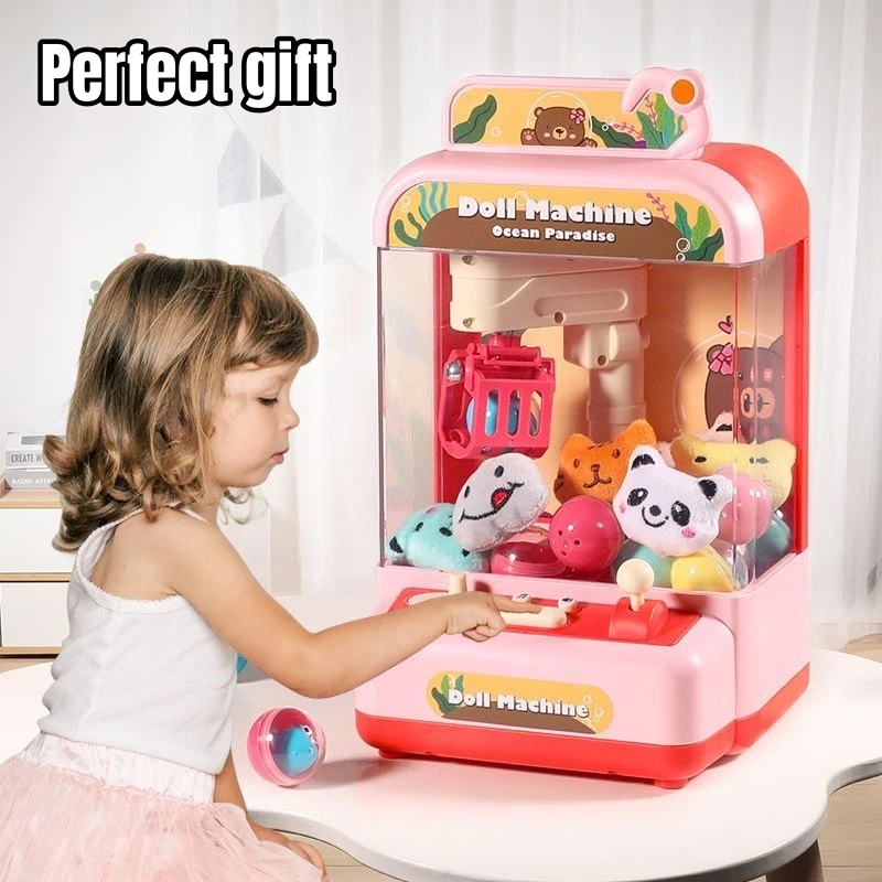Mini Claw Arcade Crane Machine Toys for Kids DIY Gashapon Plush Prizes Vending Dolls Machines Children Birthday Christmas Gifts 6