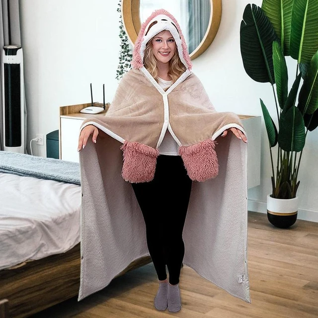 Coperta indossabile con cappuccio coperta per divano portatile bradipo per  le donne coperta calda Super morbida coperta per mantello avvolgente  perfetto - AliExpress