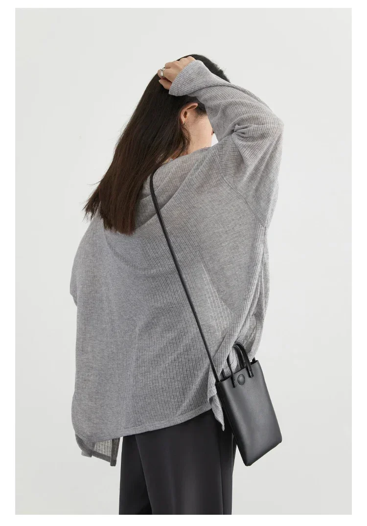 Solid V-neck Shirt Women Spring Single Breasted Chiffon Loose Slim All-match Sun Protection Thin Breathable Fashion Slim Cozy