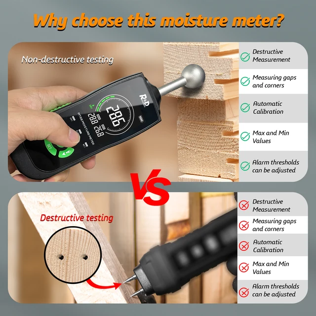 정확한 목재 수분 측정을 위한 R&D 디지털 목재 습기 계량기