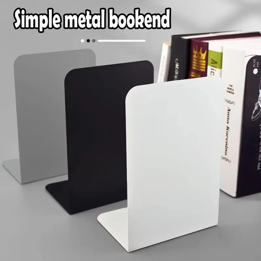 1/2Pcs L-Shaped Simple Bookend Thickened with Anti-slip Design Book Stoppers Holders Decorative Plastic Desk Bookshelf