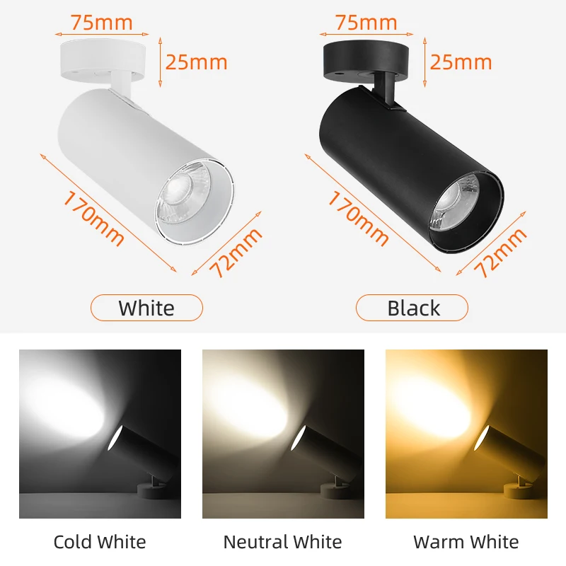 LED 벽 램프 스포트 라이트 40W 스팟 조명기구 천장 스포트 라이트 트랙, LED 조명 조명, 룸 의류 매장 주방 모던