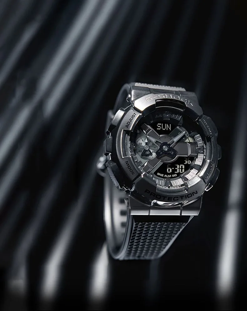 Фото Мужские спортивные водонепроницаемые часы G-SHOCK GST-GM-110, многофункциональные автоматические часы с календарем и будильником, секундомером №3