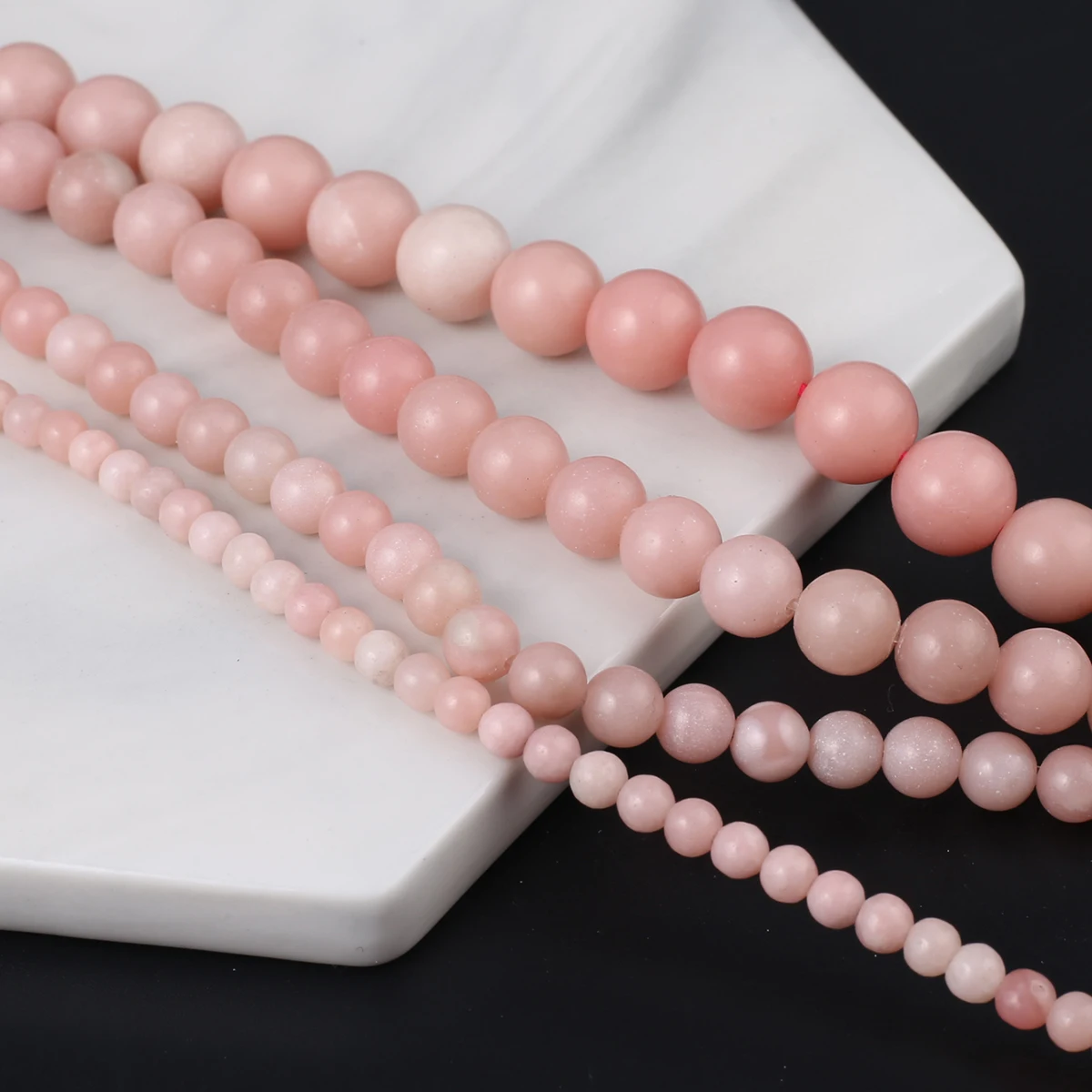 

Natural Stone One Share Beads Round Shape Pink Opal Gemstone Loose Beaded Jewelry Making DIY Necklaces Bracelet Accessories Gift