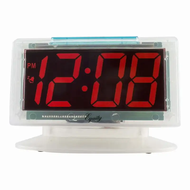 

Clear 1.80-inch Red LED Alarm Clock, 30040 Small digital clock Clock wall Clock Wall decor Azan clock islamic muslim Melting cl