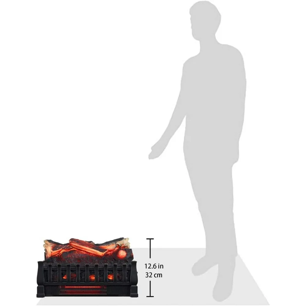 Electric Log Set 1,000 Sq Ft Heater, Faux Logs Insert with Infrared Flames for Existing Fireplaces, Remote Control Included 4