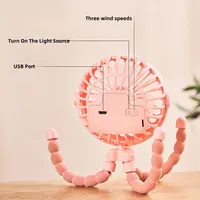 Multi Functional Student Baby Stroller Portable USB Rechargeable Lithium Battery Octopus Mini Fan 3