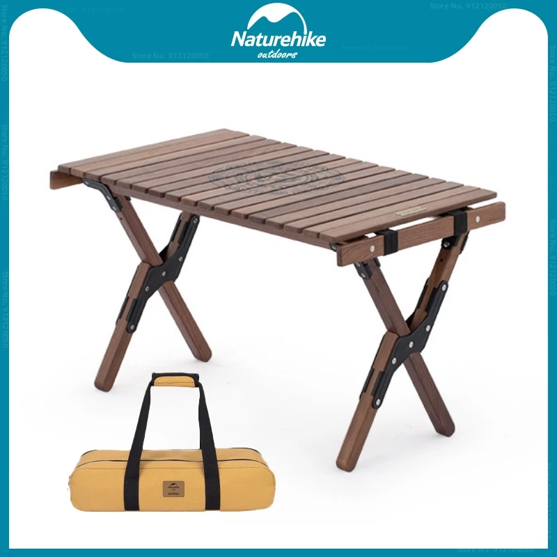 

Naturehike X Dunhuang Joint Folding Solid Wood Egg Roll Table Outdoor Ultra Light Portable Camping Travel BBQ Table Bearing 30kg