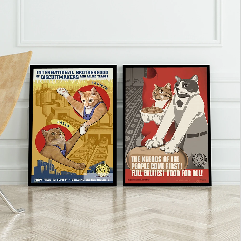

Soviet Cat Wall Art Picture For Living Room Decor From Field to Tummy Poster And Prints Building Better Biscuits Canvas Painting