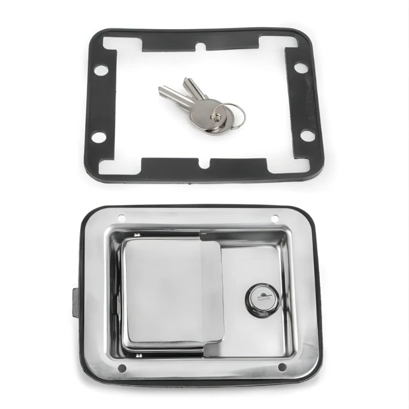 

Ящик для инструментов из нержавеющей стали для прицепа, ручные защелки с замком, полированный ящик для инструментов, защелки, замок для лопастей 6x4 дюймов с 2 ключами