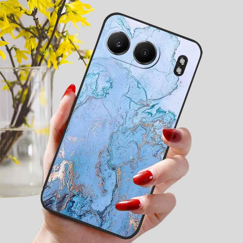 Elegant Black Marble TPU Soft Phone Cover - Fashionable Silicon Back Protector