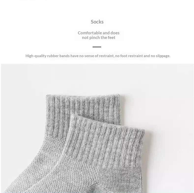 10 Paar einfarbige Kindersocken, Jungensocken im Mesh-Stil, schweißabsorbierend für Frühling und Sommer, klassische schwarz-weiße Farbe – Detail 13