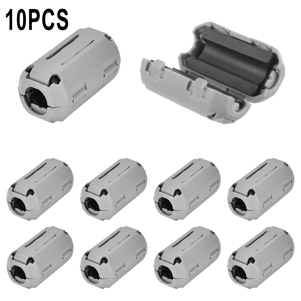 10pc TDK Toroidal Ferrite Core Noise Suppressor Filter Clip Bead Clip Choke Ring 5mm Cable Clamp Soft Magnetic For Powerline