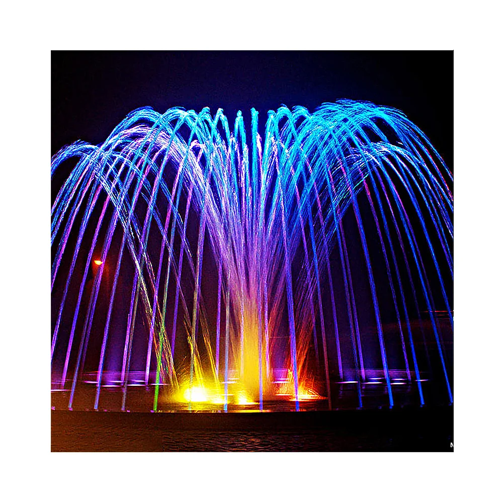 סל פרחי מים מסתובב מזרקת מוסיקלית קטנה עם אור לשימוש בחוץ