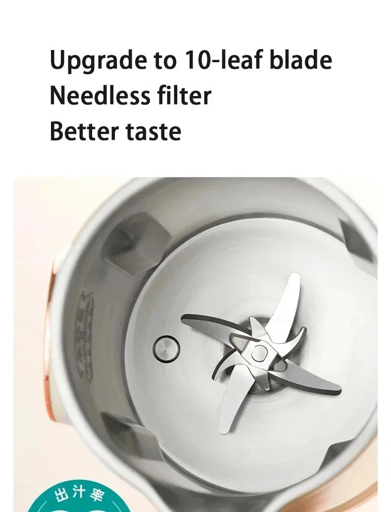 Description Picture 4 of item220V 1.5L Soybean Milk Machine Electric Juicer Blender Mixer Wall Breaking Machine 10-leaf Blade Intelligence Breakfast Machine