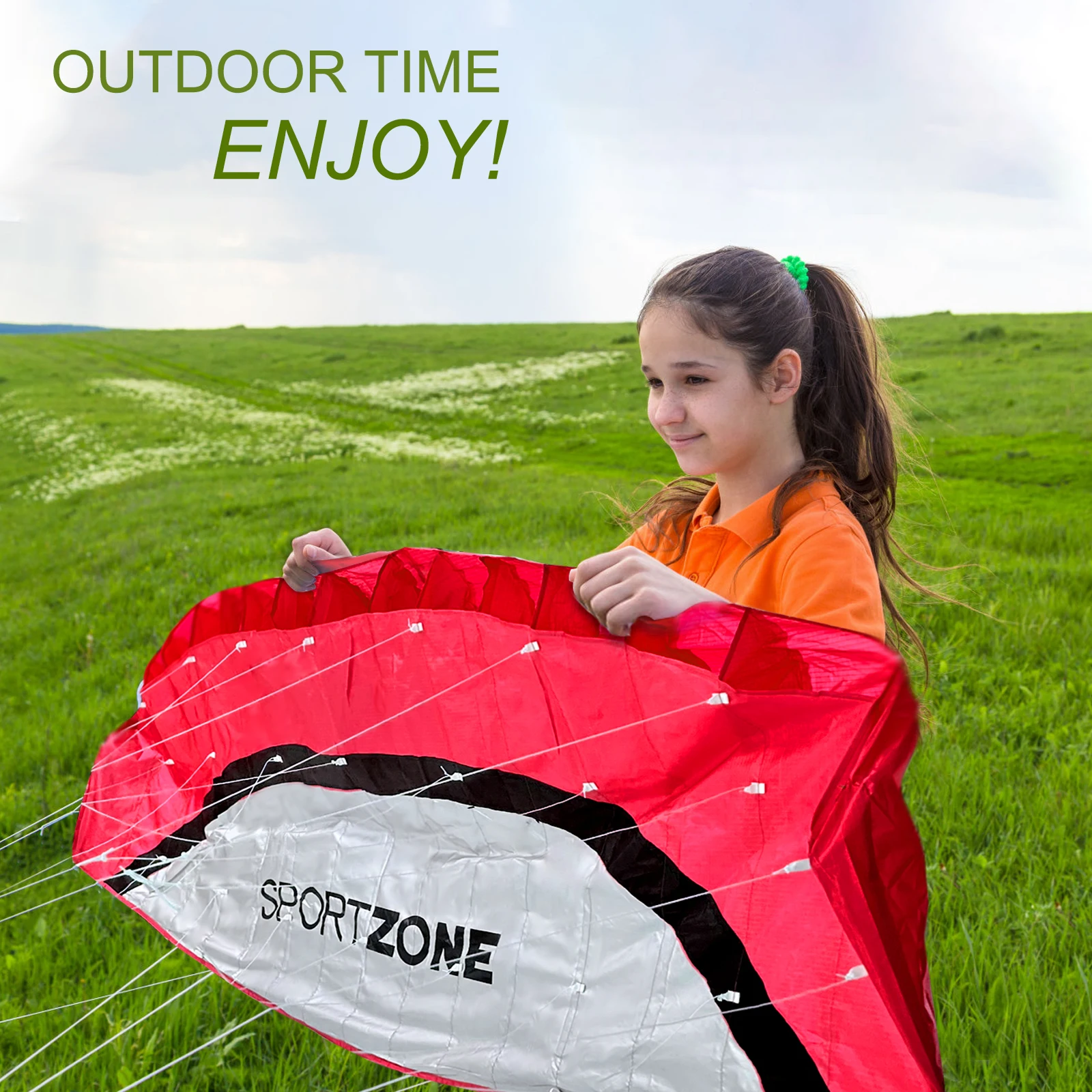 High Quality  2.5m Red Dual Line Parafoil Kite  WithFlying Tools Power Braid Sailing Kitesurf Rainbow Sports Beach 6