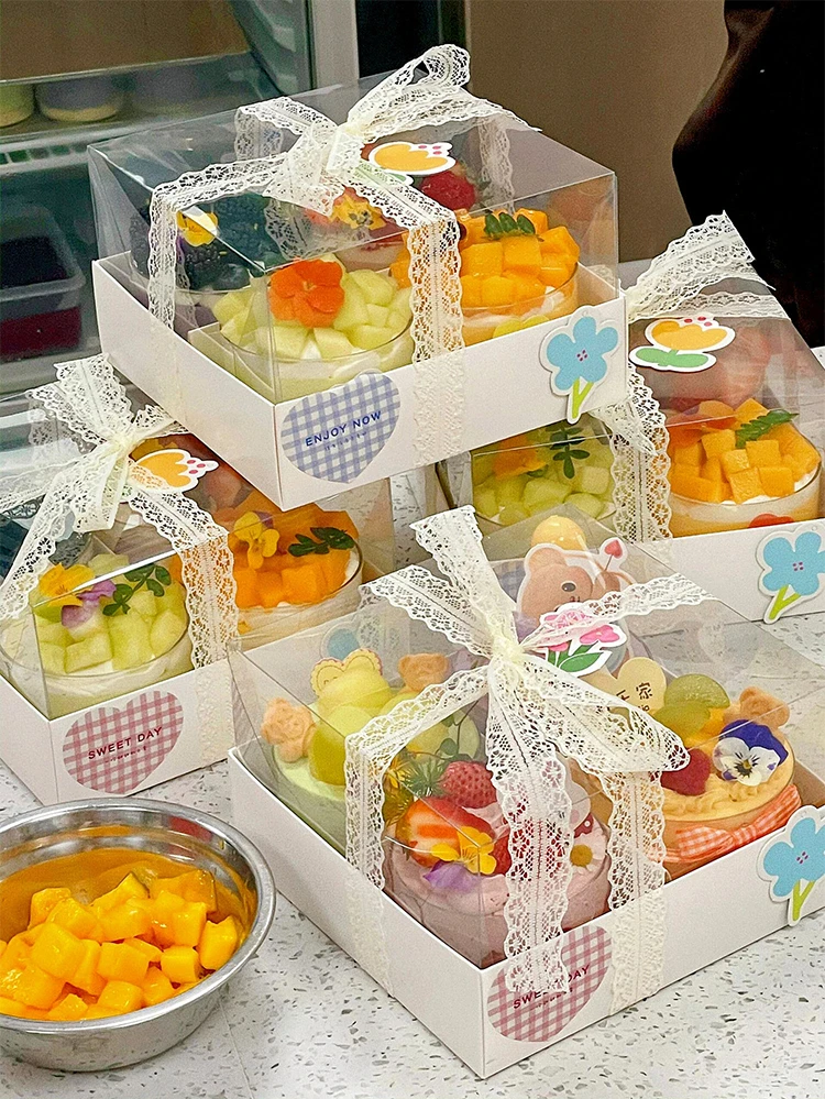 Four by Six by Nine Grid Transparent Cake Box Dessert Pastry Container for Afternoon Te... - SKU GTCB1002 - UGI Packaging