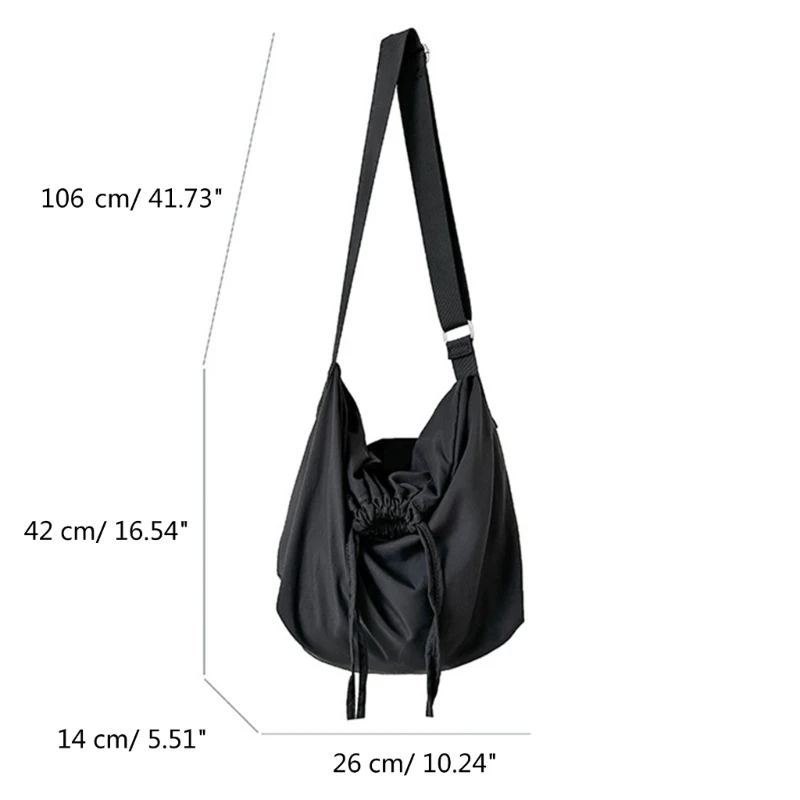 Nylon Bag Versatile Crossbody Bag Large Capacity Shoulder Bag for Women Girl Fashion Travel Bag Drawstring Leisure Bag