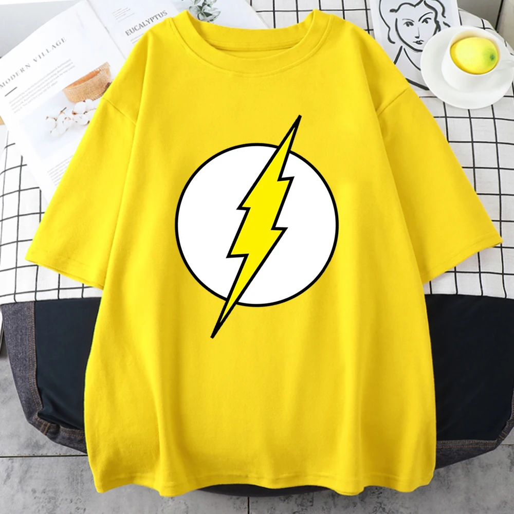 Das Big Bang Theorie T-Shirt das Lightning Print T-Shirt für Männer Baumwolle übergroße Kleidung lässige Straße Kurzarm weiche T-Shirts – Detail 12