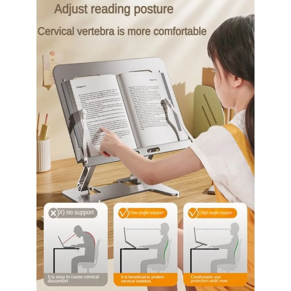 

Multi-Angle Reading Stand New Foldable Adjustable Aluminum Alloy Bracket Stationery Gift Free Lift Height Aluminum Laptop Stand