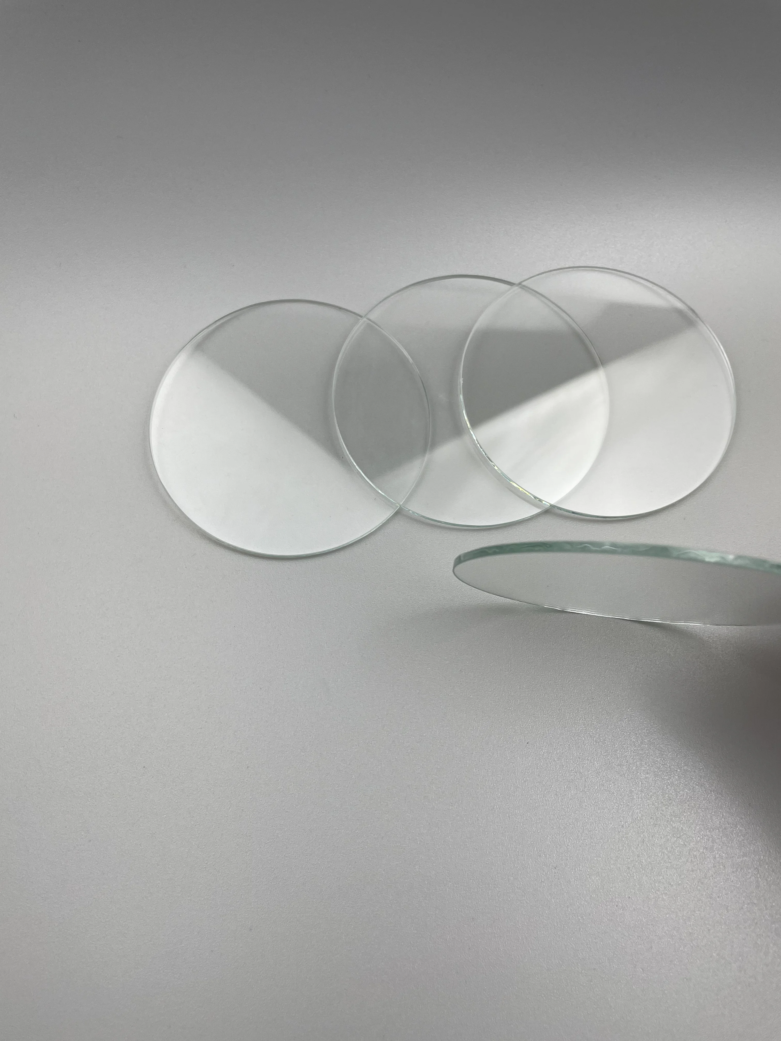 Transparent Flat Round Glass Replacement Part - Various Diameters Available