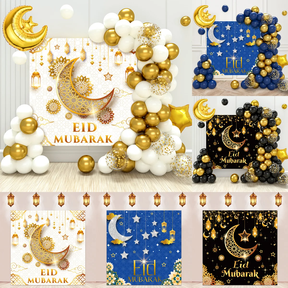 

Eid Mubarak фоны набор воздушных шаров Рамадан Kareem украшение 2024 Гирлянда для украшения фона Baloon Мусульманский Исламский фестиваль искусственный Декор