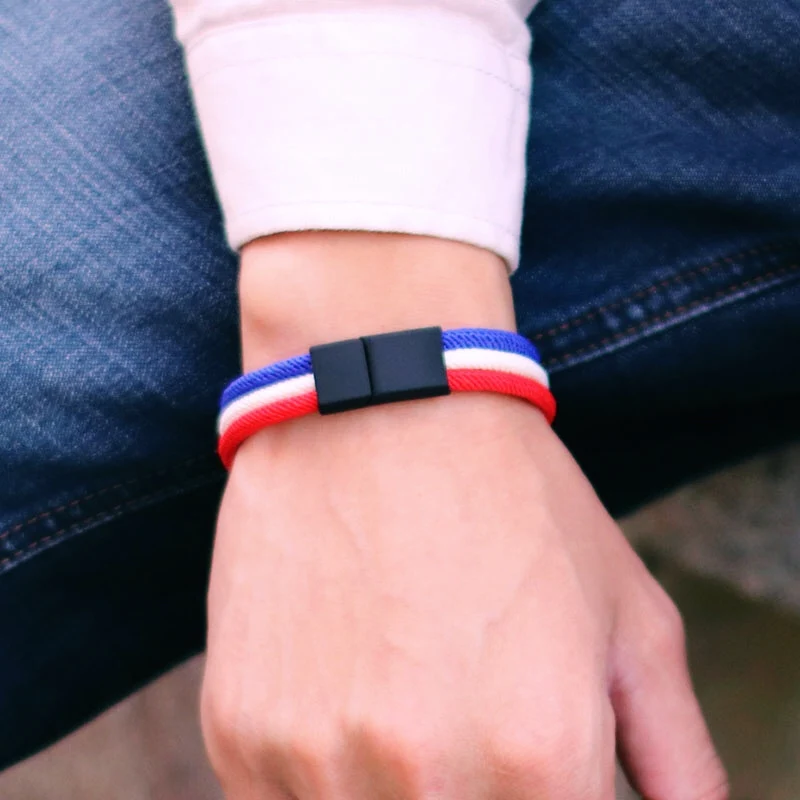 Nylon Cord Chain Bracelet For Men With Magnet Buckle