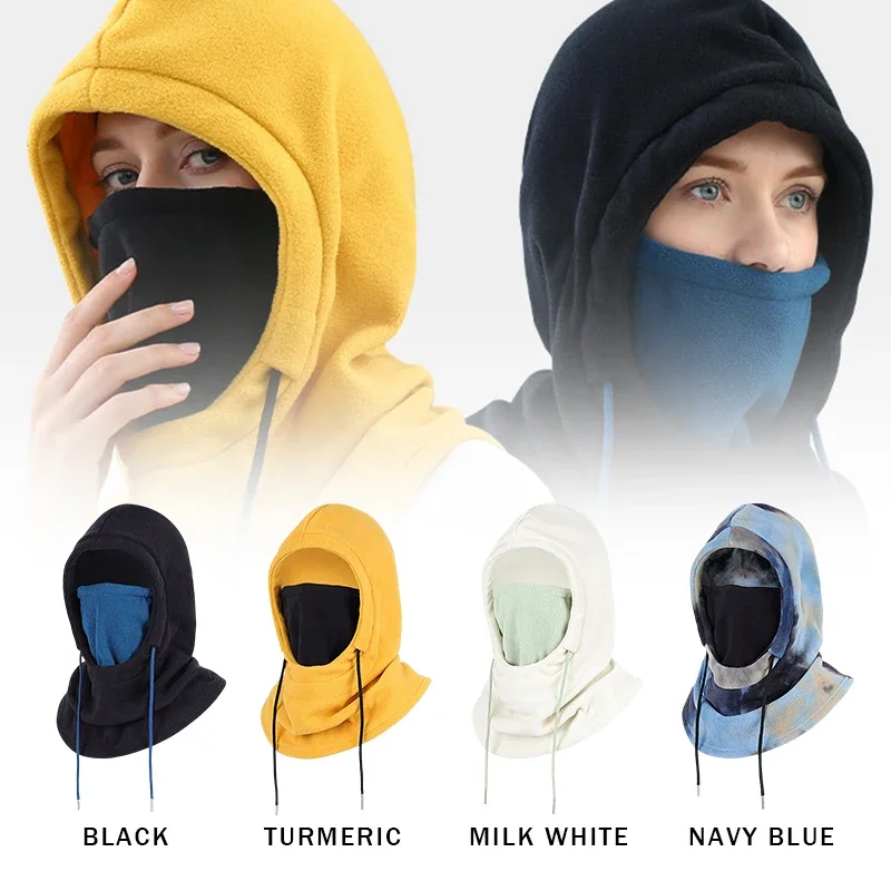 

Thicken Fleece Ski Head Cover Warm Soft Skiing Cycling Headgear Snowboard Hooded Scarfs Outdoor Sports Warm Equipment