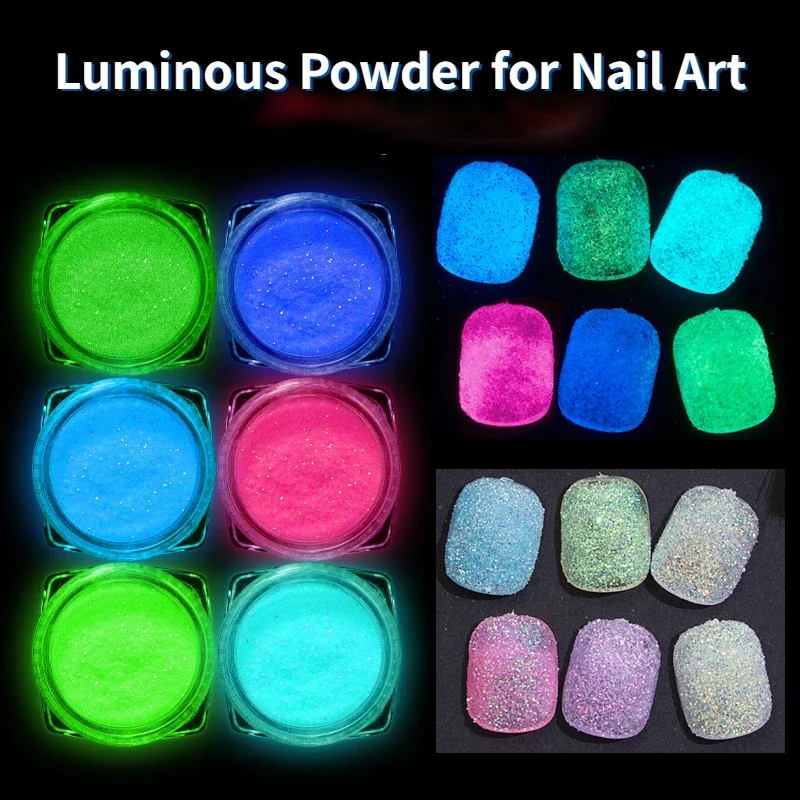Glow In The Dark Pigment Luminous Nail Dipping Powder Decorazione Estiva Accessori Per Manicure Strumento Per Forniture Per Unghie Professionale