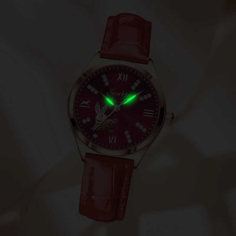 LIGE Women's Watches Sunkta Brand Luxury Fashion Leather Watch Women Female Quartz Wristwatches Montre Femme Relogio Feminino