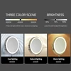 8 inch Wall Mounted Makeup Mirror Chrome 3X-10X Magnifying 3 color LED light Double Side Bathroom Smart Shaving Cosmetic Mirrors 3