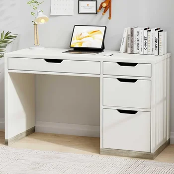 White Computer Desk with Drawers 1