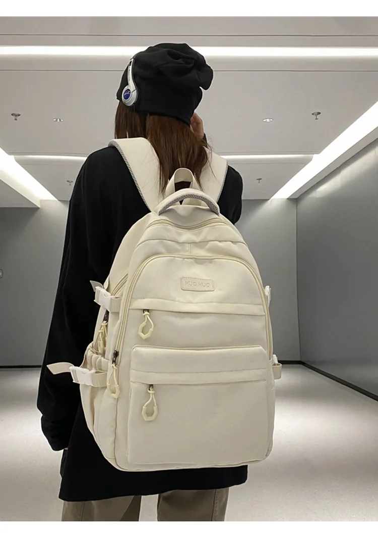 Large Capacity Solid Color Backpack for High School Students, Simple Black Travel Backpack for Middle School Students 2026 New