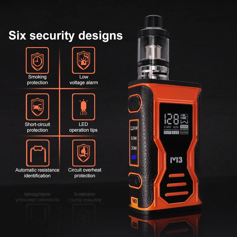 Elektronische Zigaretten 128w Vape Rauch Kits 1800mah Batterie Box Mod mit 3ml Tank Zerstäuber Vaper Vapor izer Pen Ecig Shisha Kit_S7ea7b42e127c46eabb8b741fe52689f0j