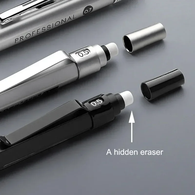 0.3 0.5 0.7mm Art Drawing Automatic Pencils Low Center of Gravity Retractable Nib Metal Mechanical Pencil with Gift Box Set 5