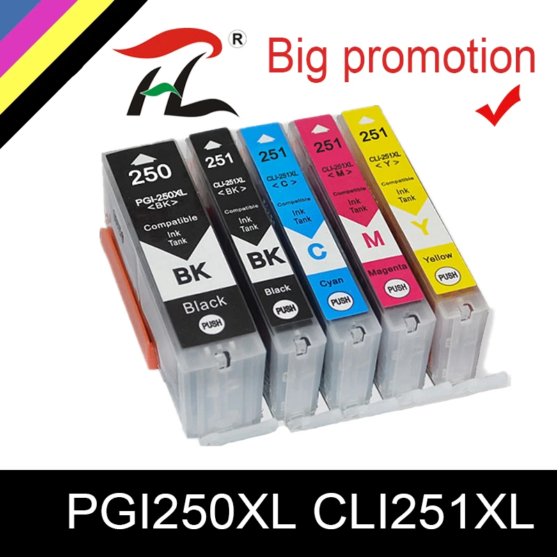 Cartucho de tinta recargable HTL PGI 250 CLI251, para canon MG6320