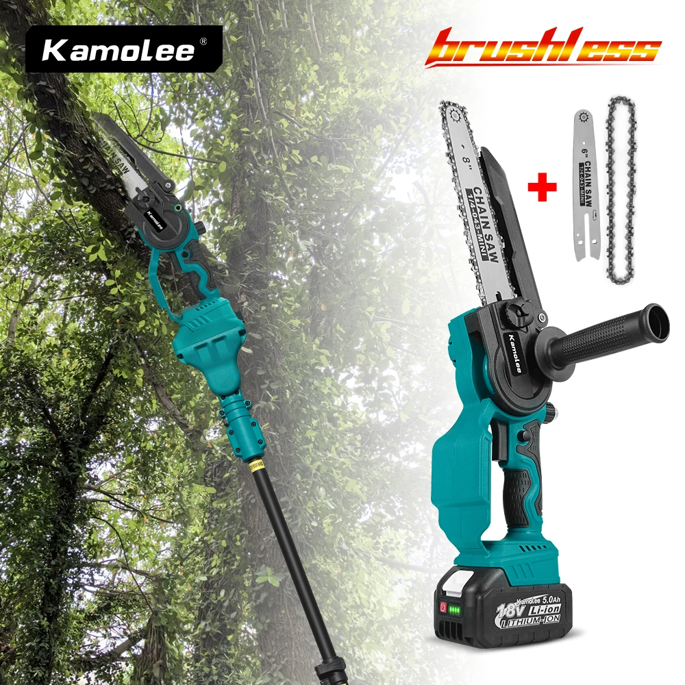6 Inch+8 Inch Mini Brushless Electric Saw Rechargeable Chain Saw Wood Cutter Pruning Garden Power Tools mini chainsaw electric chainsaw electric saw