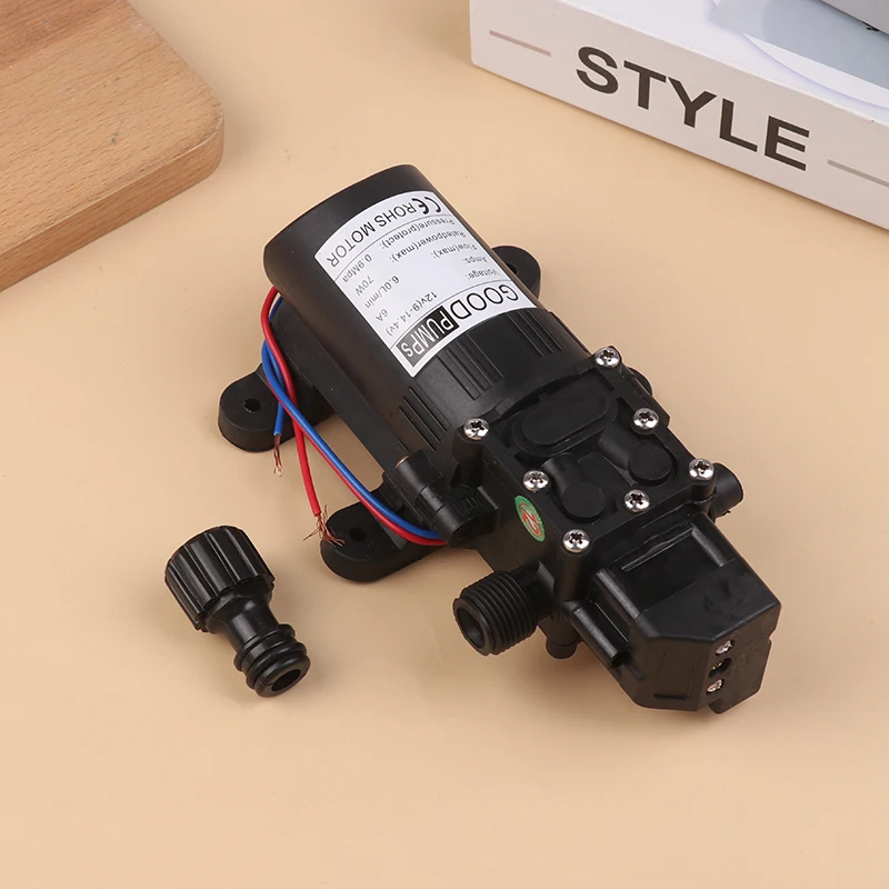 70W DC 12V Micro Electric Diaphragm Reflux Water Pumps Automatic Switch 6L/Min for High Pressure Car Washing / Home Irrigatiom water pump accessories