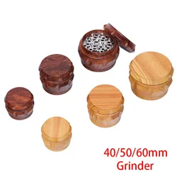 Yellow and Red Wood Grain Four - Layer Metal Grinder Tool (50mm - yellow wood)