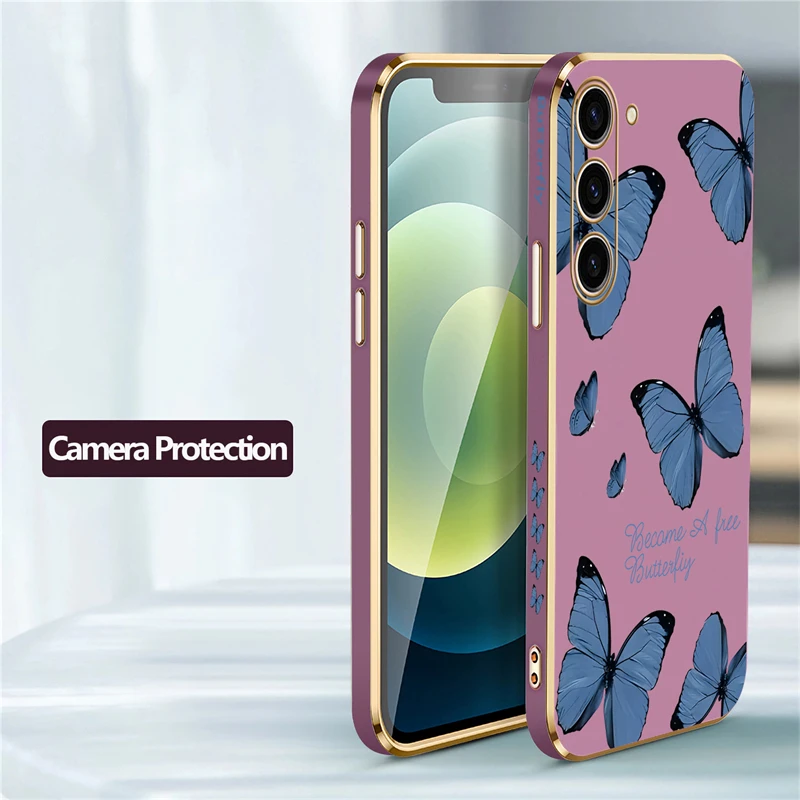 Elegant Butterfly Plating Soft Phone Case Cover
