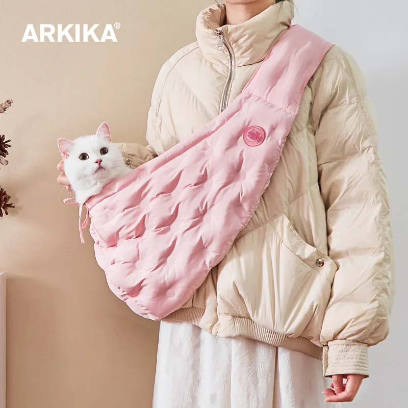 ARKIKA Pet Cat Crossbody Backpack Out And About Portable High Value Load Puppy Dog Bag Anti-Stress Cuddle Cat Magic Weapon
