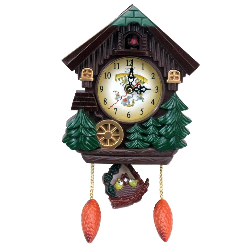 

Cuckoo Wall Clocks Vintage Cartoon Clocks Wall Home Decor for Kids Room Decoration Wall Watch Cuckoo Hour Music Time Reporting
