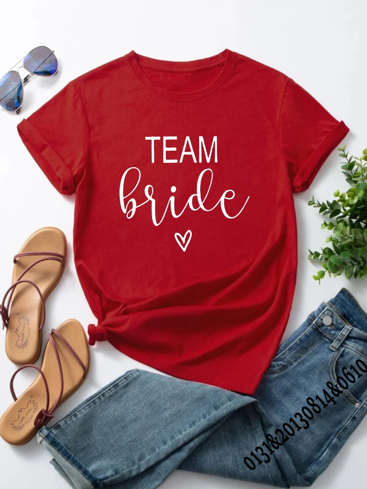 

Birde The Team Bride Letters Short Sleeve T-Shirts Bridal Party Tops Bachelorette Blouse Women Tees Bridal Shower Gifts T Shirts