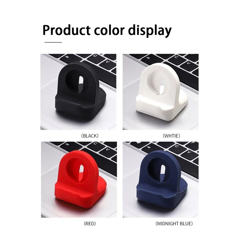 Silicone Charger Stand for Apple Watch Serie 9 8 7 6 5 4 SE Apple watch Iwatch Station Dock Charging Desktop Holder Accessories apple watch charger stand